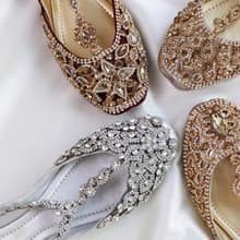 【真正的水晶鞋】印度風情/細膩釘珠刺繡/手工平底鞋