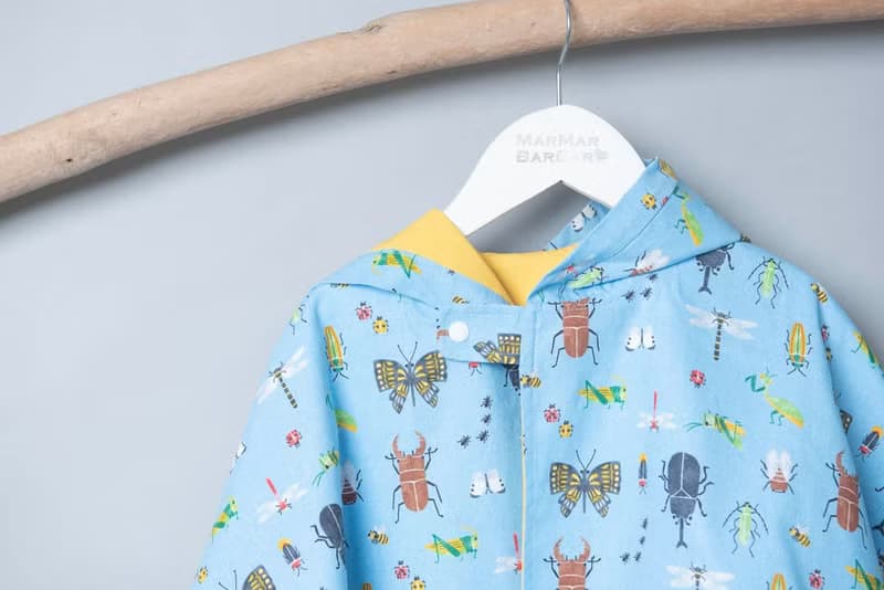 抗風防雨雙面斗篷-自然17(昆蟲)vs黃色防水