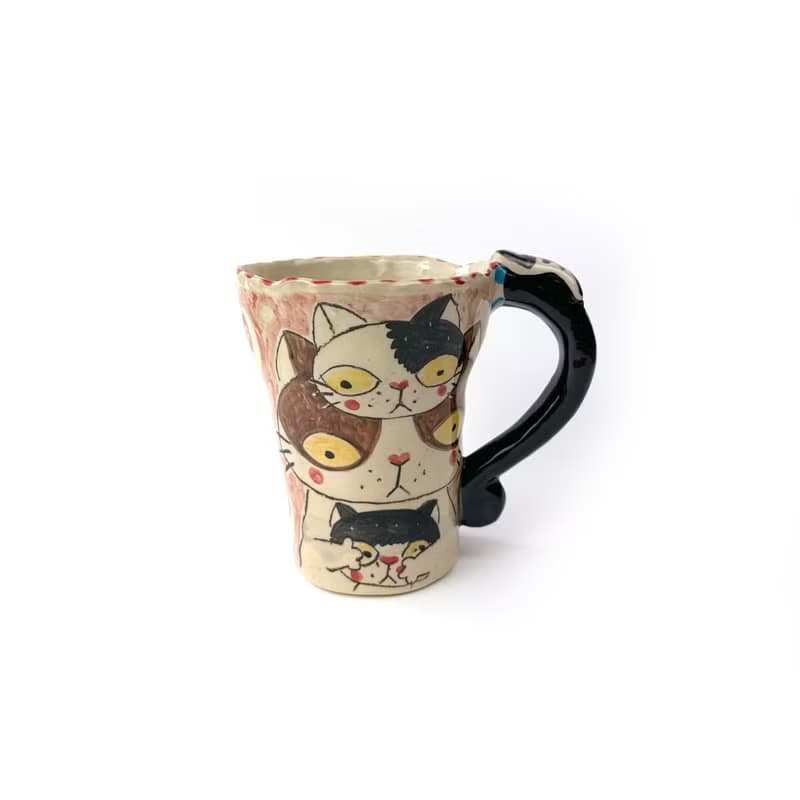 Nice Little Clay 手工鈴鐺杯 可愛貓 0101-166