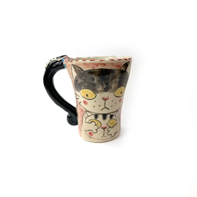 Nice Little Clay 手工鈴鐺杯 可愛貓 0101-166