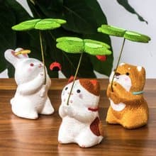 日本進口龍虎作絹布四葉草可愛貓咪兔子柴犬創意車載擺件生日禮物