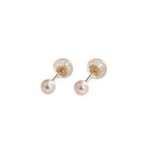 Akoya珍珠耳钉 3.5-4mm 铂金 K18YG K10YG K10PG 日本制造