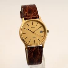 CITIZEN Exceed 34mm メンズ ユニセックス クォーツ腕時計 ゴールド文字盤 ベルト新品 手錶 古董錶 日本直送