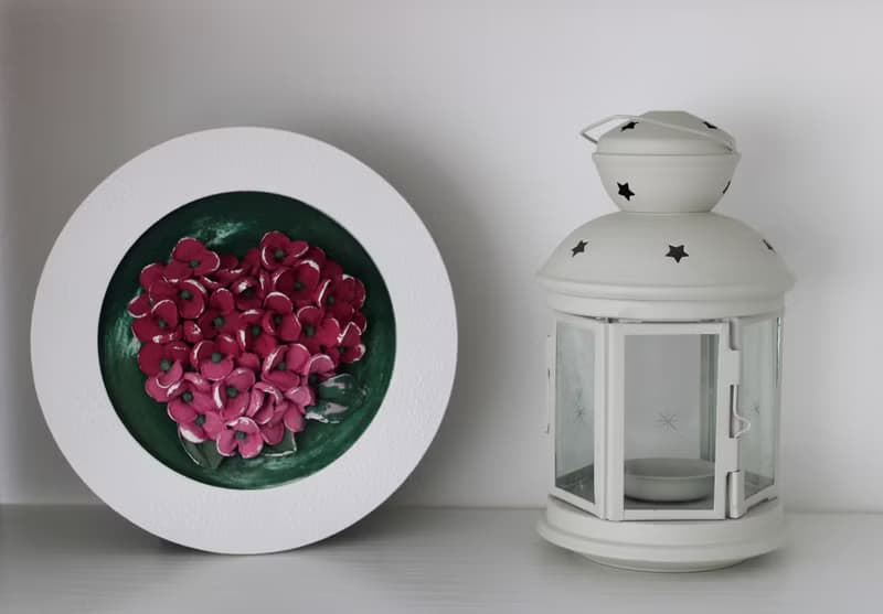 Set of 3 decorative wall panels - rose, peony, hydrangea, sculptural painting