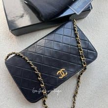 中古Chanel黑色鏈條信封包