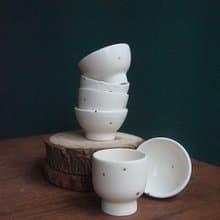 24k 金釉點點奶油小杯 _ 瓷