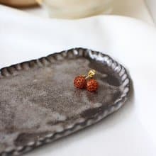 串珠耳飾_金平糖/琥珀色/beading earrings