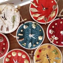 【零廢小品】E05.布框花鐘/乾燥花/亦可選材料包F02.