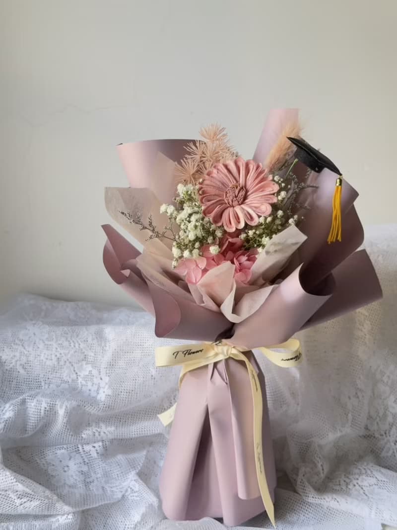帽子花花/畢業花束/乾燥花束