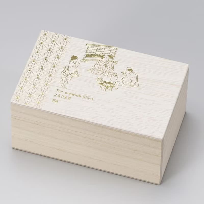 【新品】日本ADERIA 櫻花對杯木盒禮盒組-145ml