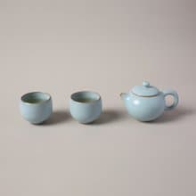 陸寶 汝窯 西施望月茶組 1壺2杯 茶具組 茶器