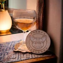 French Bulldog Wooden Coaster Set – Unique Designs on Wooden Drink Coasters