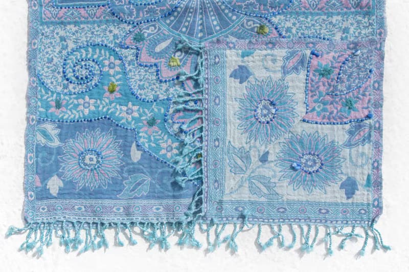 喀什米爾Cashmere羊絨毯 刺繡毛毯 羊毛蓋毯 保暖披肩 針織 刺繡羊毛披肩 針織圍巾 刺繡圍巾 羊絨披巾 聖誕-花