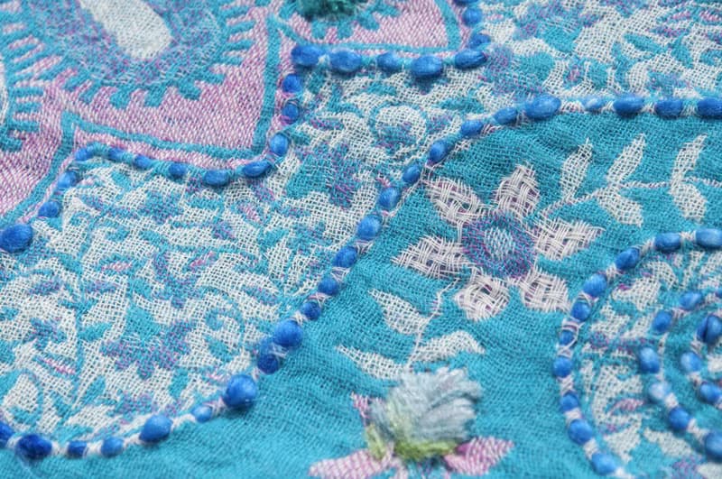 喀什米爾Cashmere羊絨毯 刺繡毛毯 羊毛蓋毯 保暖披肩 針織 刺繡羊毛披肩 針織圍巾 刺繡圍巾 羊絨披巾 聖誕-花