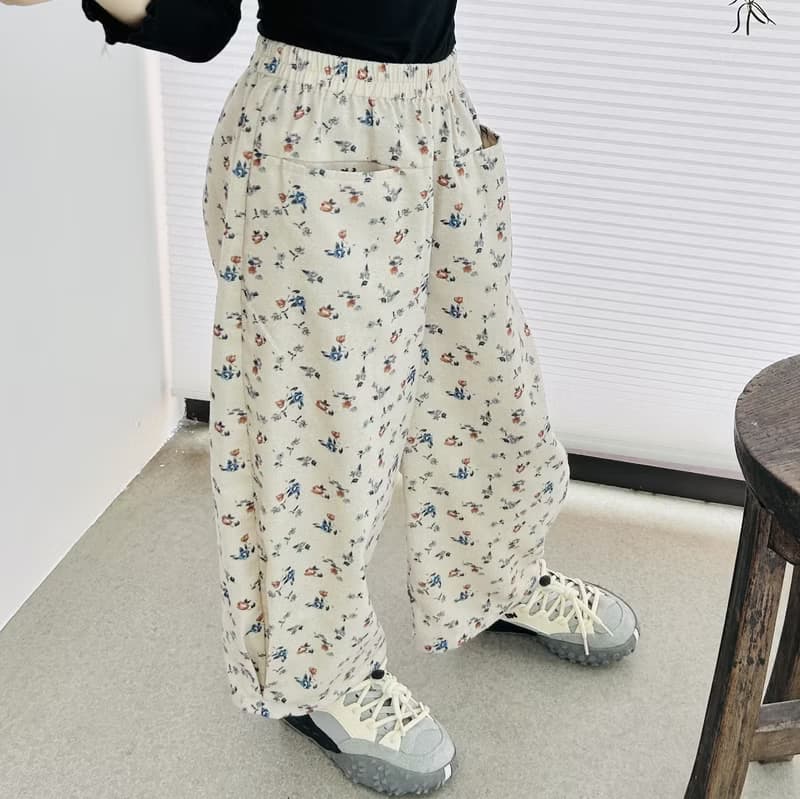 前口袋古典碎花長褲 / 褲子 童裝
