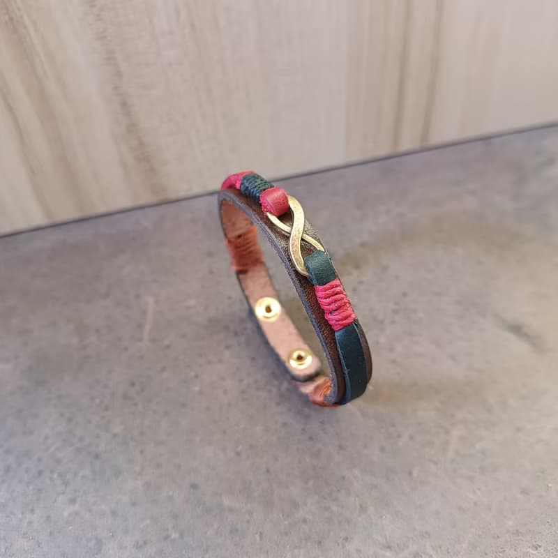 Unisex Minimalist Infinity Leather Bracelet, Anniversary Gift