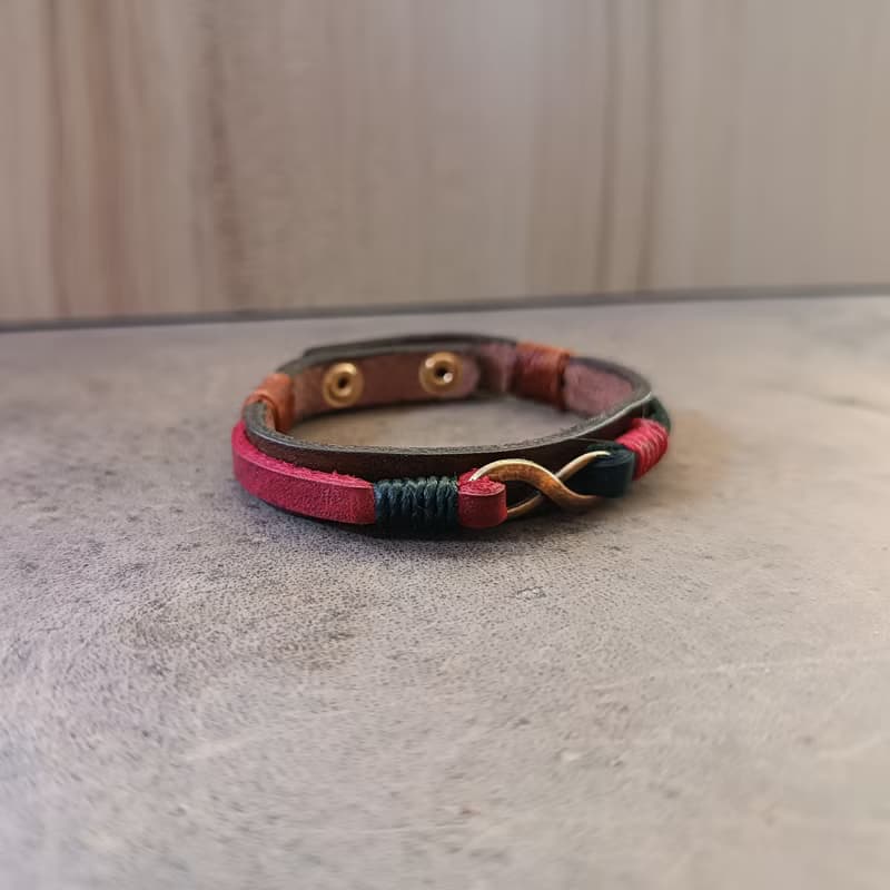 Unisex Minimalist Infinity Leather Bracelet, Anniversary Gift