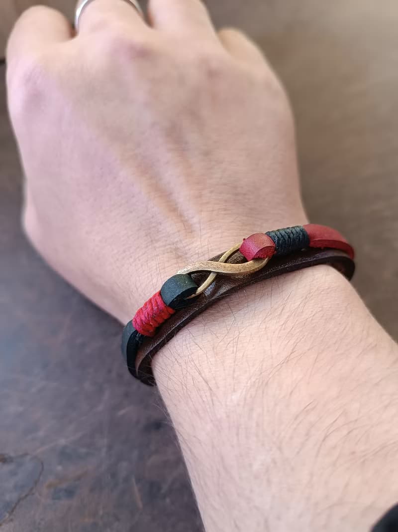 Unisex Minimalist Infinity Leather Bracelet, Anniversary Gift