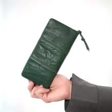 牛皮全開拉鍊長夾 綠色 長夾 真皮 皮革 wallet 日本豐岡鞄