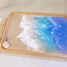 珍珠星辰海:海浪實木托盤/環氧樹脂托盤