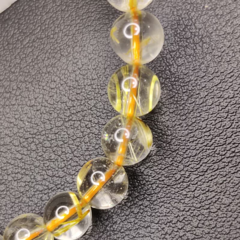 金鈦晶 Golden Rutilated Quartz 7mm 巴西 手串 手鍊 天然水晶