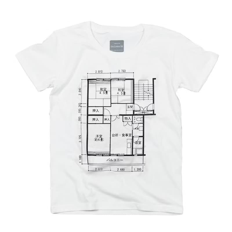 父の日ギフトに。キッズ　レディース別注可能。プレゼントに。　日本の間取りTシャツ　ユニセックスXS〜XLサイズ　Tcollector