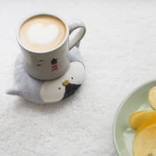 企鵝造型甜甜圈杯墊