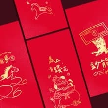 2026馬年創意燙金紅包袋-好運馬和招財貓-限時贈年曆卡及迷你春聯