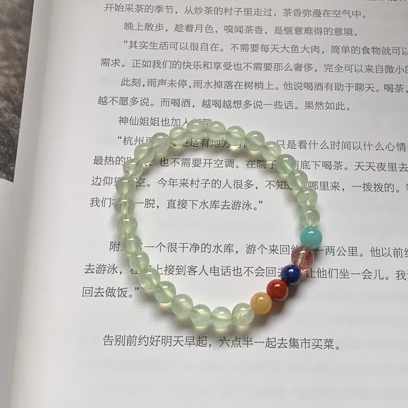 售完欣賞//清。天然葡萄石 南紅 青金石 黃玉 草莓晶 天河石手鏈
