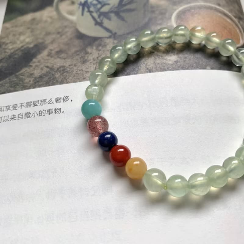 售完欣賞//清。天然葡萄石 南紅 青金石 黃玉 草莓晶 天河石手鏈