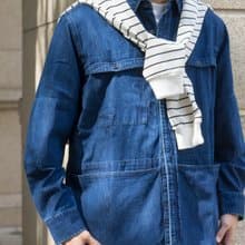 DENIM SHIRTS 日系洗水牛仔襯衫 復古indigo 休閒多口袋設計