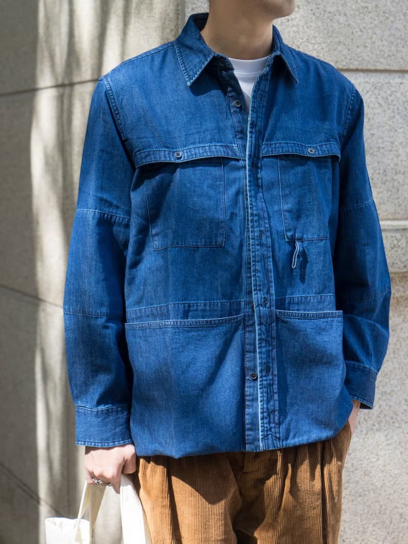 DENIM SHIRTS 日系洗水牛仔襯衫 復古indigo 休閒多口袋設計