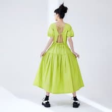 小露背綁帶洋裝
