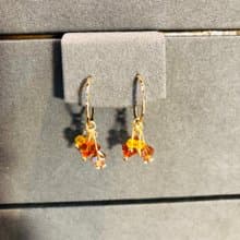 流星耳環 925純銀鍍金 水晶耳環 喜慶耳環 情人節禮物 慶典耳環