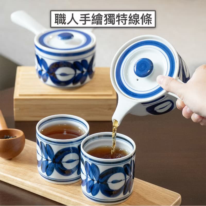 【贈環保吸管】日本西海 馬約利卡陶瓷茶壺單手把420ml