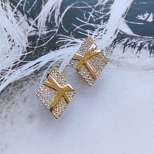 Vintage Jewelry 西洋古董飾品 SWAROVSKI 小巧摩登 夾式耳環