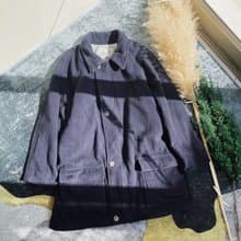 FILA 黑藍色靜謐月色暗夜 羊毛大衣外套 古著古董 vintage