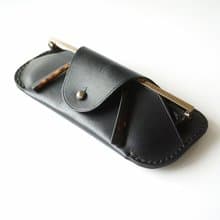 Customized Gift Sunglasses Case in Black leather / spectacle case