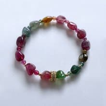 寶石系  天然礦石 碧璽原石礦珠 手鍊