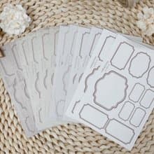 Vintage Frame Label Stickers 6 Designs, 2 Sheets Each, Total 12 Sheet