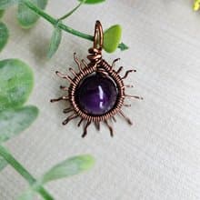 【葉綠舒手作】太陽之輪  /金屬線編織/節日/禮物/飾品/項鍊