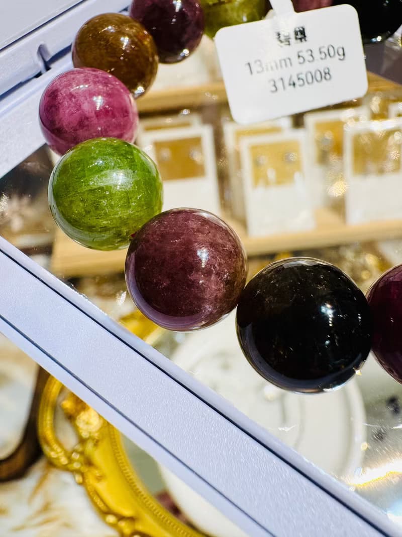 天然老礦彩碧璽13mm53.50g招財事業強磁場旺夫電氣石