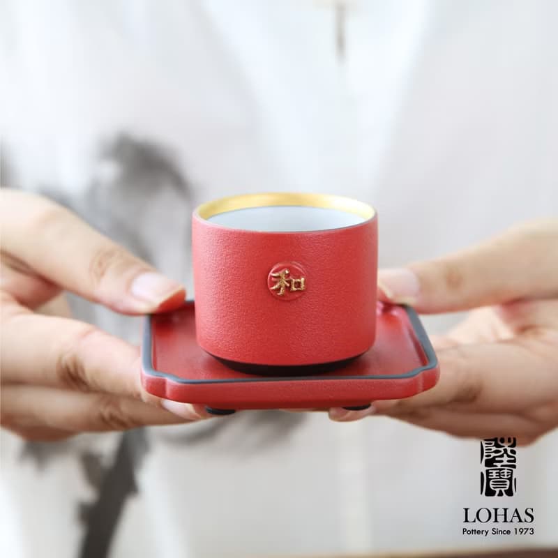 陸寶 天地人和茶禮 1壺1海6杯+壺承+茶葉罐 茶具組 茶器