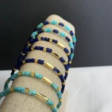 異國風情之綠松石青金石手環