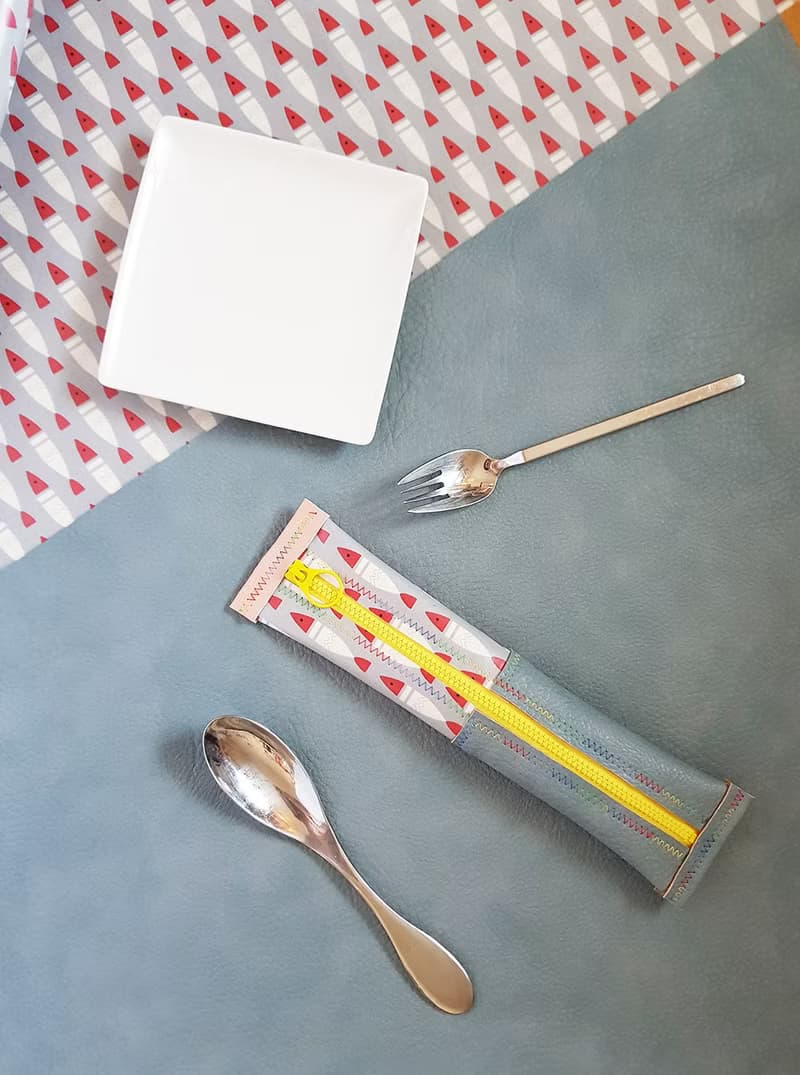 【24小時快速出貨】免水洗餐具袋 環保餐具袋&筆袋 紅白小魚
