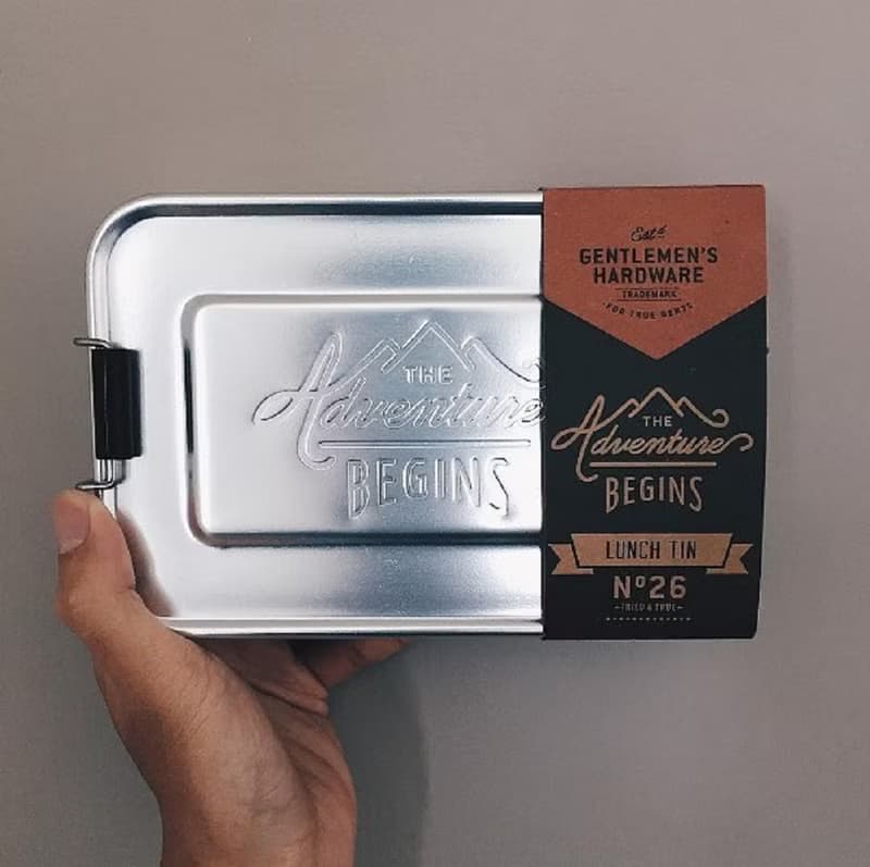 【Gentlemen's Hardware】掀蓋式多功能點心盒/收納盒-銀色