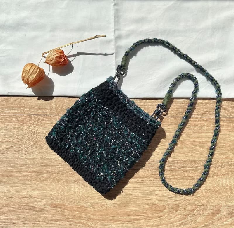 編織包/側背包 - 黑夜的草原 - 鉤針包包