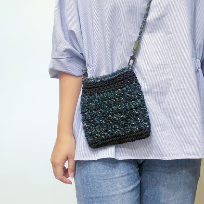 編織包/側背包 - 黑夜的草原 - 鉤針包包
