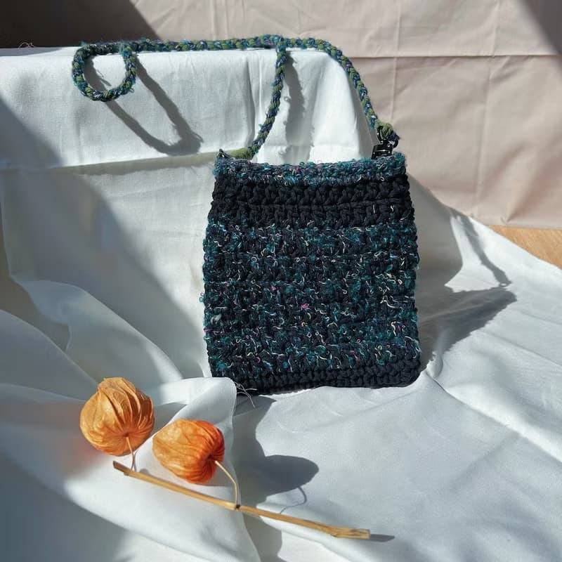 編織包/側背包 - 黑夜的草原 - 鉤針包包