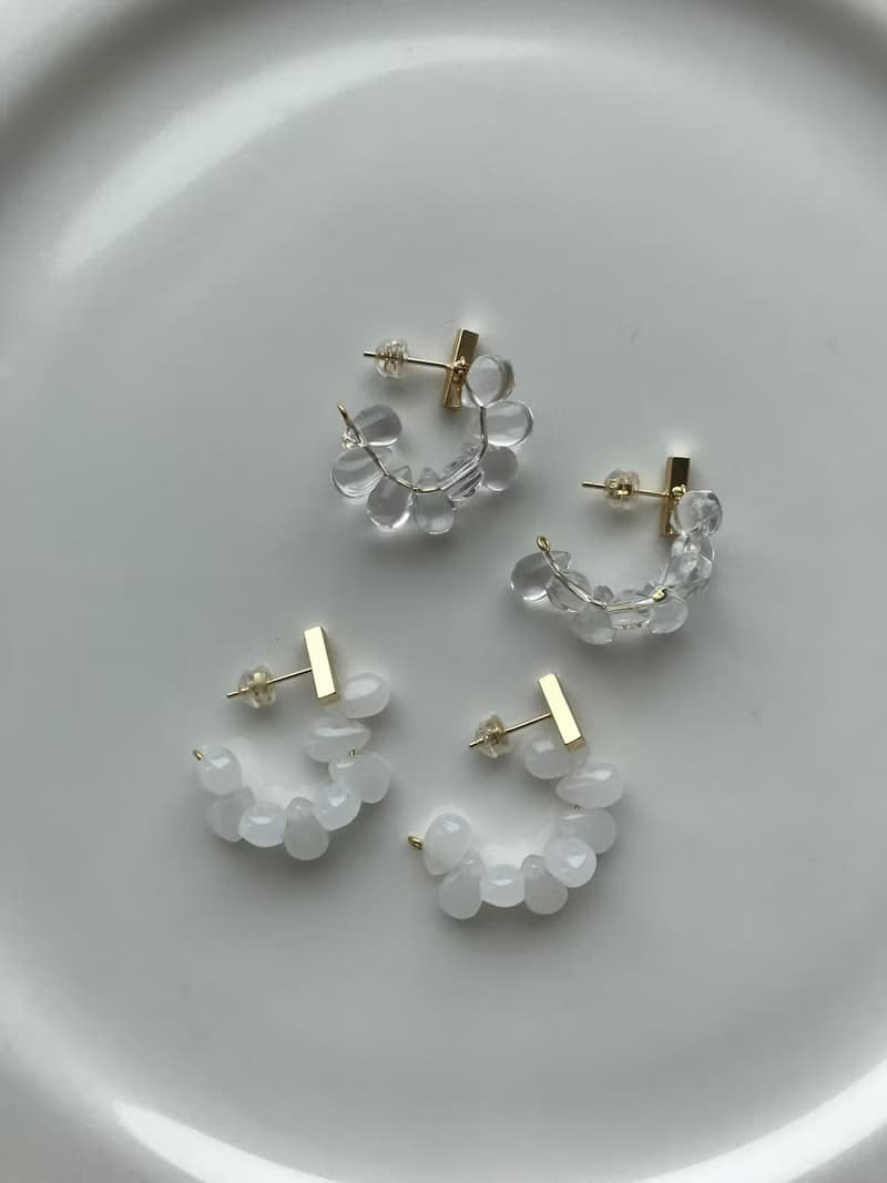 C調琉璃耳環/耳夾 琉璃 上班族耳 夾式耳環 925銀針 圓耳環